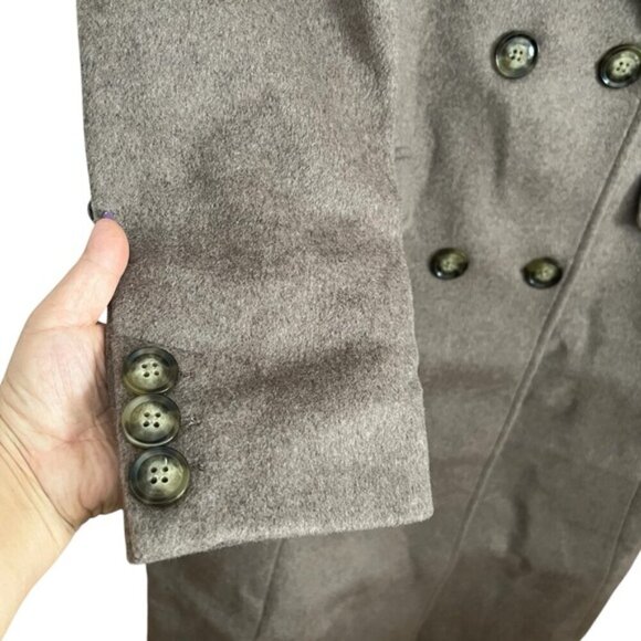 🩷 RW & CO. Women's Long Double Breasted Wool Coat - Gray/Brown. Size: XXL.(1697) - Picture 10 of 12